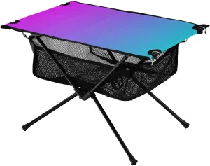 Emelivor Blue Purple Gradient Folding Camping Table Portable Beach Table with Carry Bag Small Picnic Table for Outdoor Hiking Camping Picnic Travel