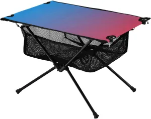 Emelivor Blue Red Gradient Folding Camping Table Portable Beach Table with Carry Bag Small Camp Table for Camping Picnic Cooking Travel Outdoor