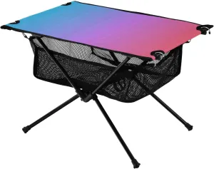 Emelivor Blue Red Gradient Folding Camping Table Portable Beach Table with Carry Bag Small Foldable Table for Camping Fishing Picnic Garden Outdoor