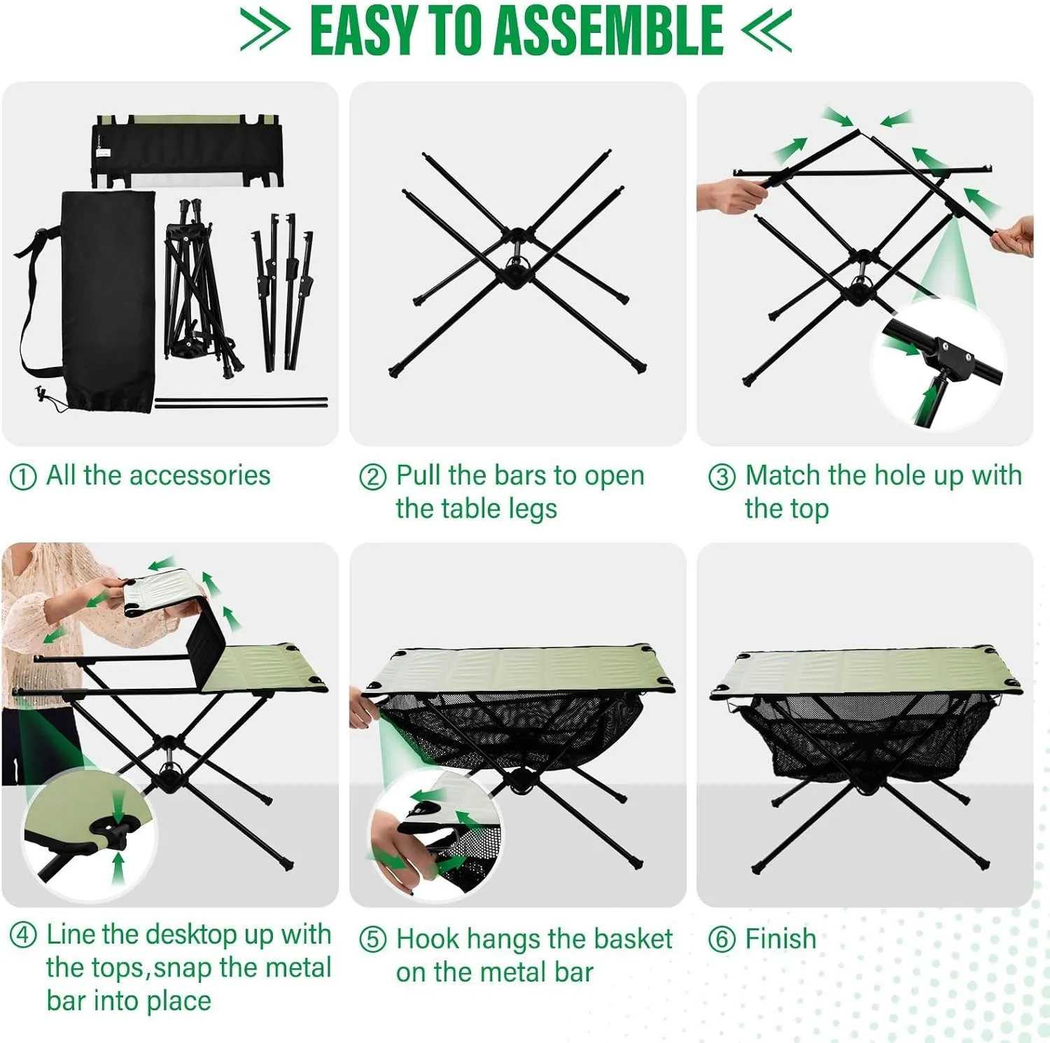 Emelivor Cyan Blue Gradient Folding Camping Table Portable Beach Table with Carry Bag Small Card Table for Camping Hiking Fishing Garden Outdoor