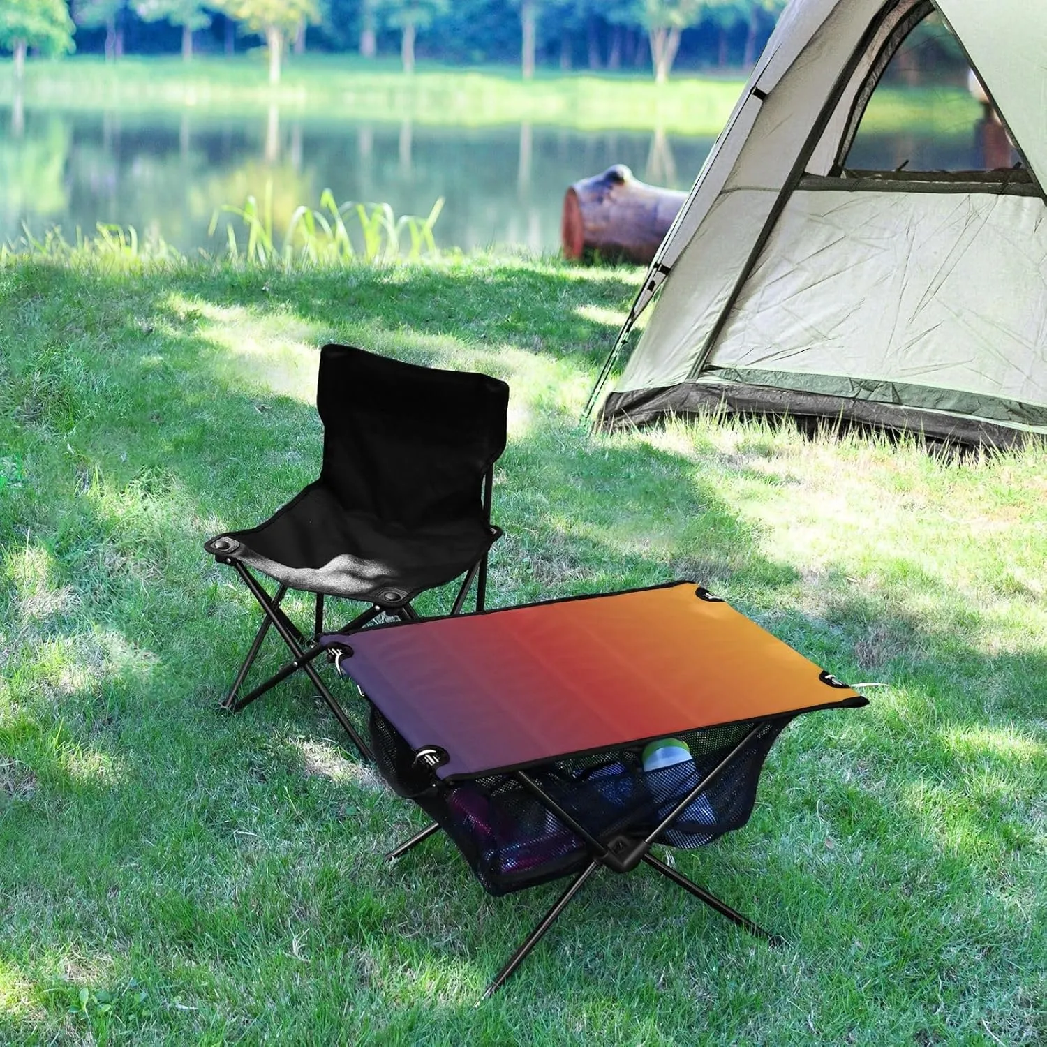 Emelivor Gradient Folding Camping Table Portable Beach Table with Carry Bag Small Camp Tables for Camping Picnic Garden Fishing Hiking
