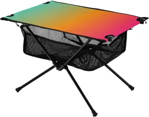 Emelivor Green Red Gradient Folding Camping Table Portable Beach Table with Carry Bag Small Collapsible Table for Outdoor Hiking Picnic Travel Beach