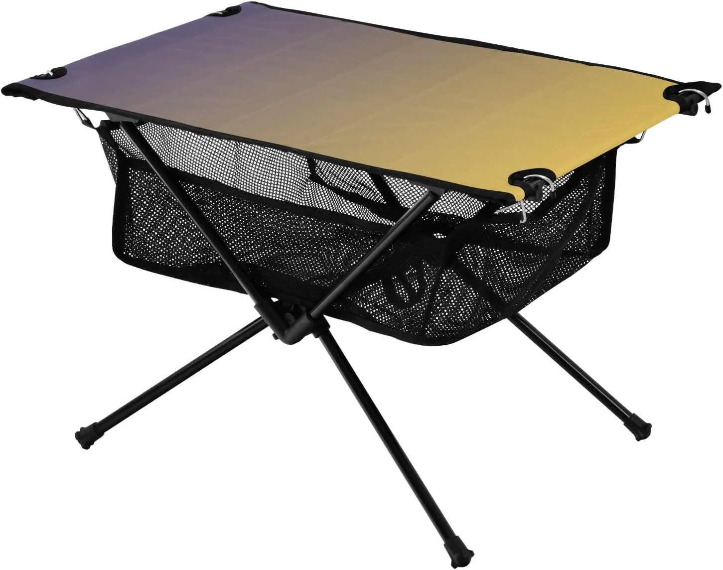 Emelivor Purple Yellow Gradient Folding Camping Table Portable Beach Table with Carry Bag Small Craft Table for Picnic Outdoor Fishing Camping Travel