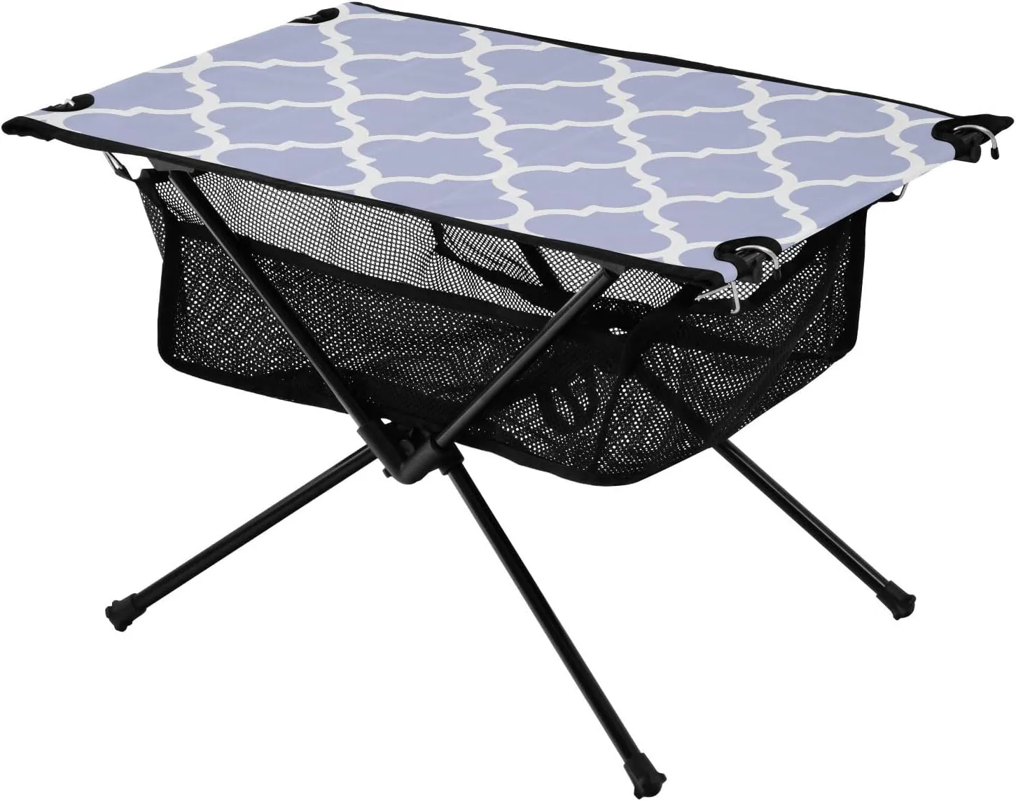 Emelivor Wisteria Purple Geometric Morocco Folding Camping Table Portable Beach Table with Carry Bag Small Craft Table for Camping Hiking Picnic Cooking Travel