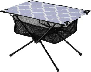 Emelivor Wisteria Purple Geometric Morocco Folding Camping Table Portable Beach Table with Carry Bag Small Craft Table for Camping Hiking Picnic Cooking Travel