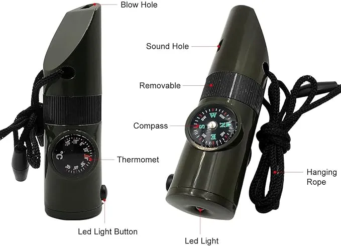 Emergency Whistle with Lanyard Safety Whistle Camping Hike Rescue Signal Survival Whistle