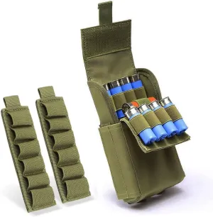 Equipment Mobile Tactical Shotgun Shell Bag MOLLE Tactical 25 Rounds Shotshell Pouch Holder Compact Foldable Shotgun Reload.Shotgun Ammo Reload Quick Access Pouch for 12 Gauge/20G