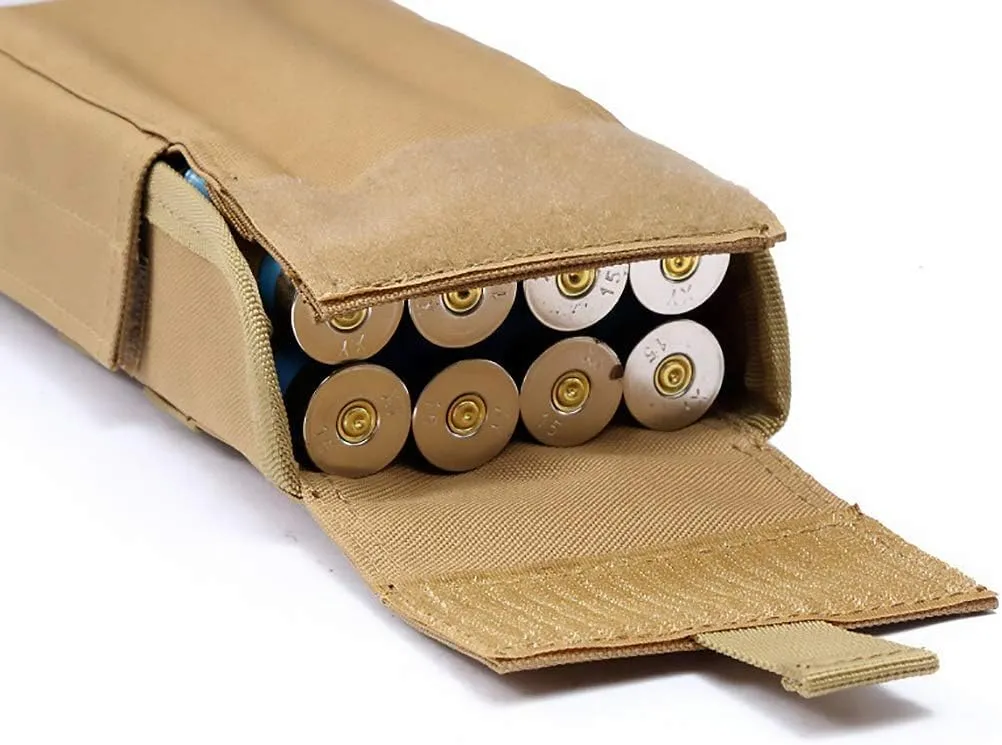 Equipment Mobile Tactical Shotgun Shell Bag MOLLE Tactical 25 Rounds Shotshell Pouch Holder Compact Foldable Shotgun Reload.Shotgun Ammo Reload Quick Access Pouch for 12 Gauge/20G