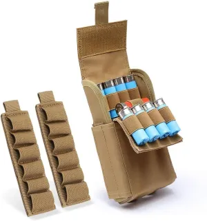 Equipment Mobile Tactical Shotgun Shell Bag MOLLE Tactical 25 Rounds Shotshell Pouch Holder Compact Foldable Shotgun Reload.Shotgun Ammo Reload Quick Access Pouch for 12 Gauge/20G