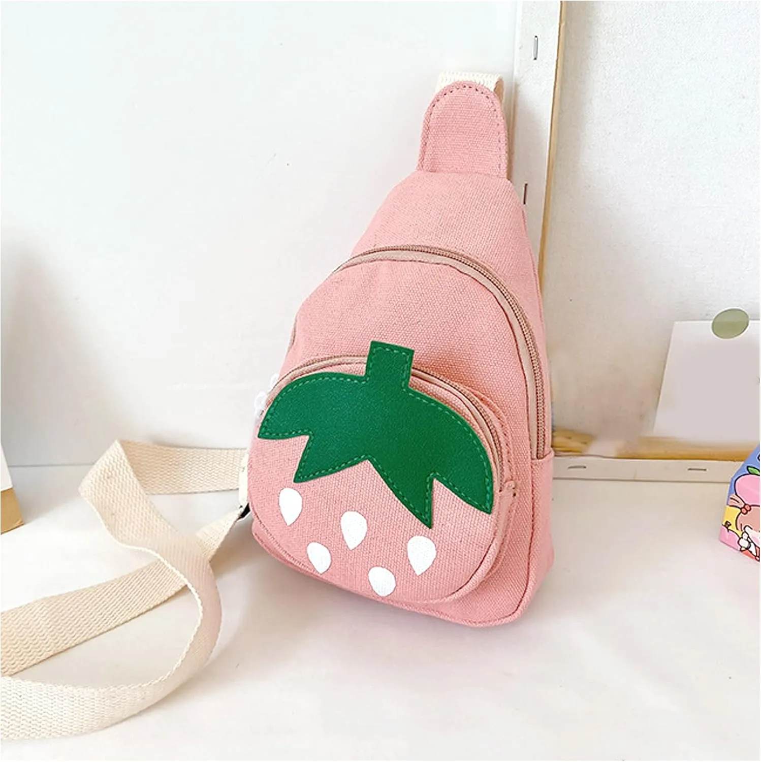 Erinaco Fruit Strawberry Sling Bags Shoulder Backpack CrossBody Backpack Casual Daypack