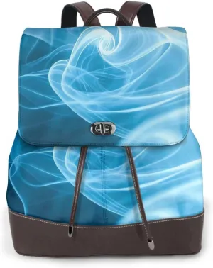Eternal Mist Print Cute Purse Backpack for Women, Soft PU Leather Casual Backpacks for Travel, Work, Shopping