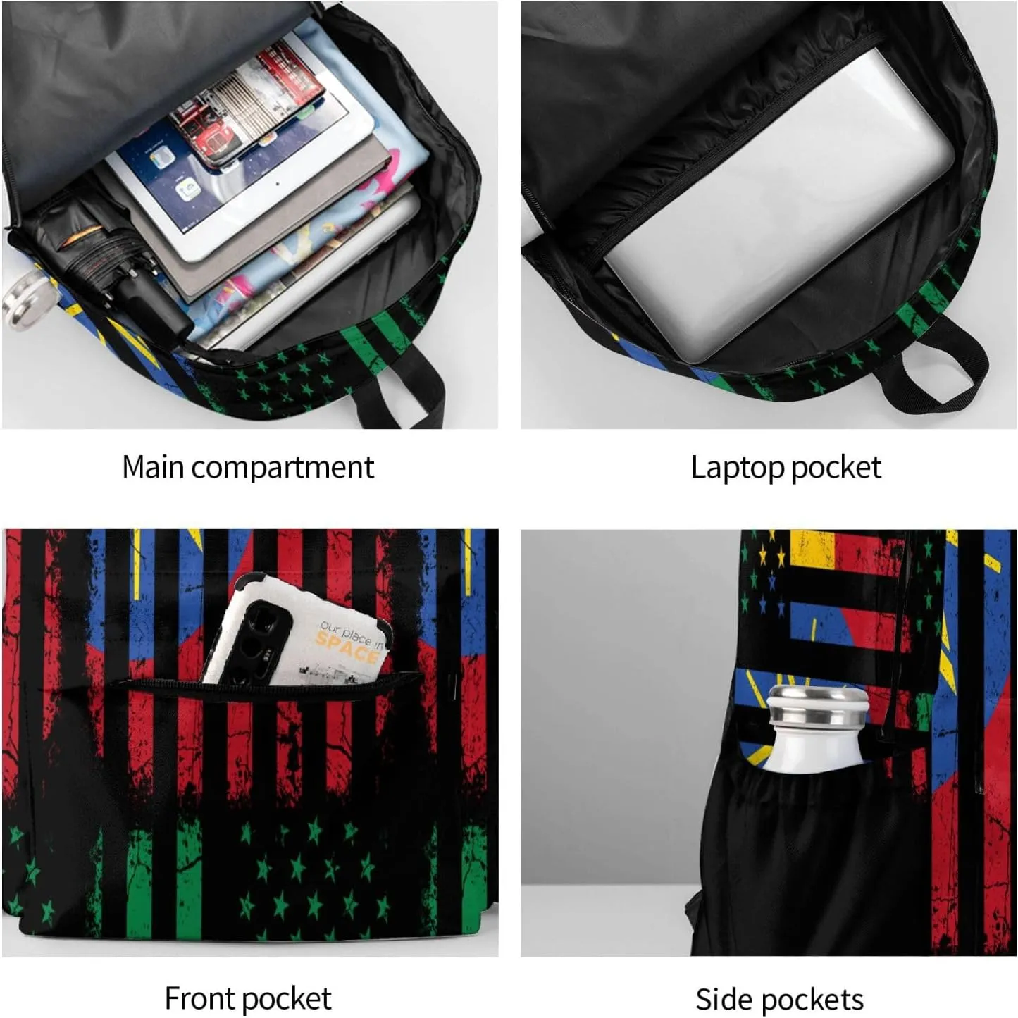 Ethiopian American Flag Ethiopian Roots Laptop Backpack Work Travel Backpacks Business Rucksack Casual Outdoor Daypack with Adjustable Strap Bags for Sports Office Gym Hiking