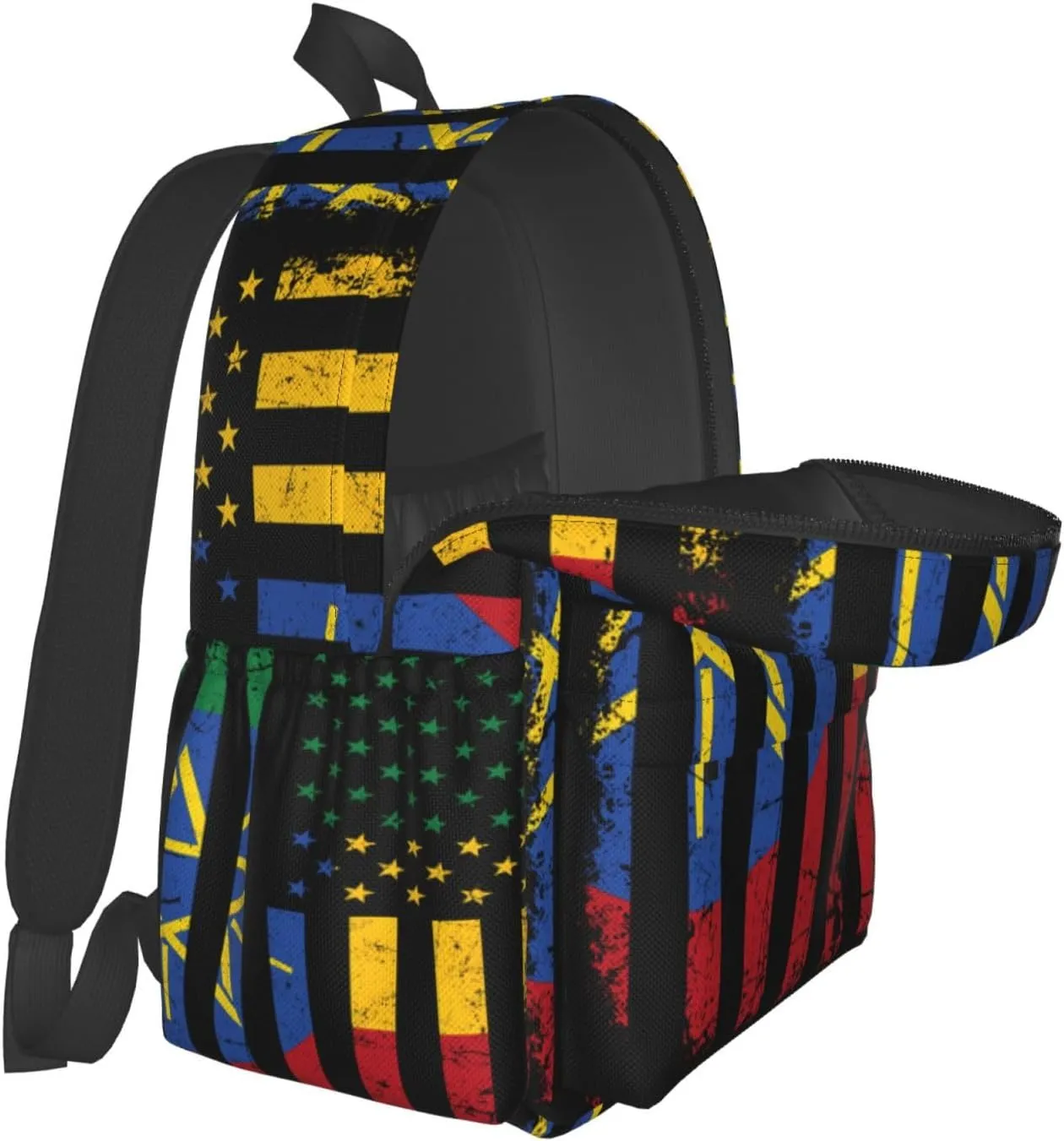 Ethiopian American Flag Ethiopian Roots Laptop Backpack Work Travel Backpacks Business Rucksack Casual Outdoor Daypack with Adjustable Strap Bags for Sports Office Gym Hiking