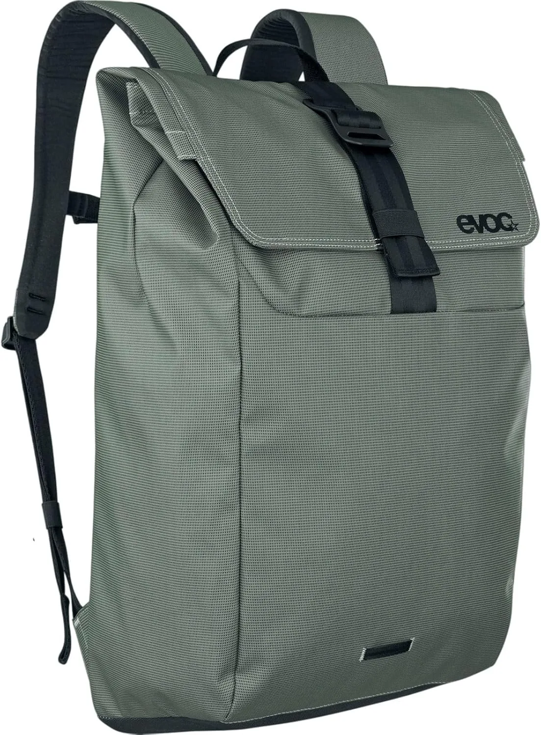 EVOC Duffle Backpack 26 Backpack Waterproof and 100% PVC-Free Tarpualin, Lid with Aluminium Hook Closure, Volume: 26 L, Weight: 875 g, Dimensions: 50 x 31 x 17 cm, Dark Olive - Black