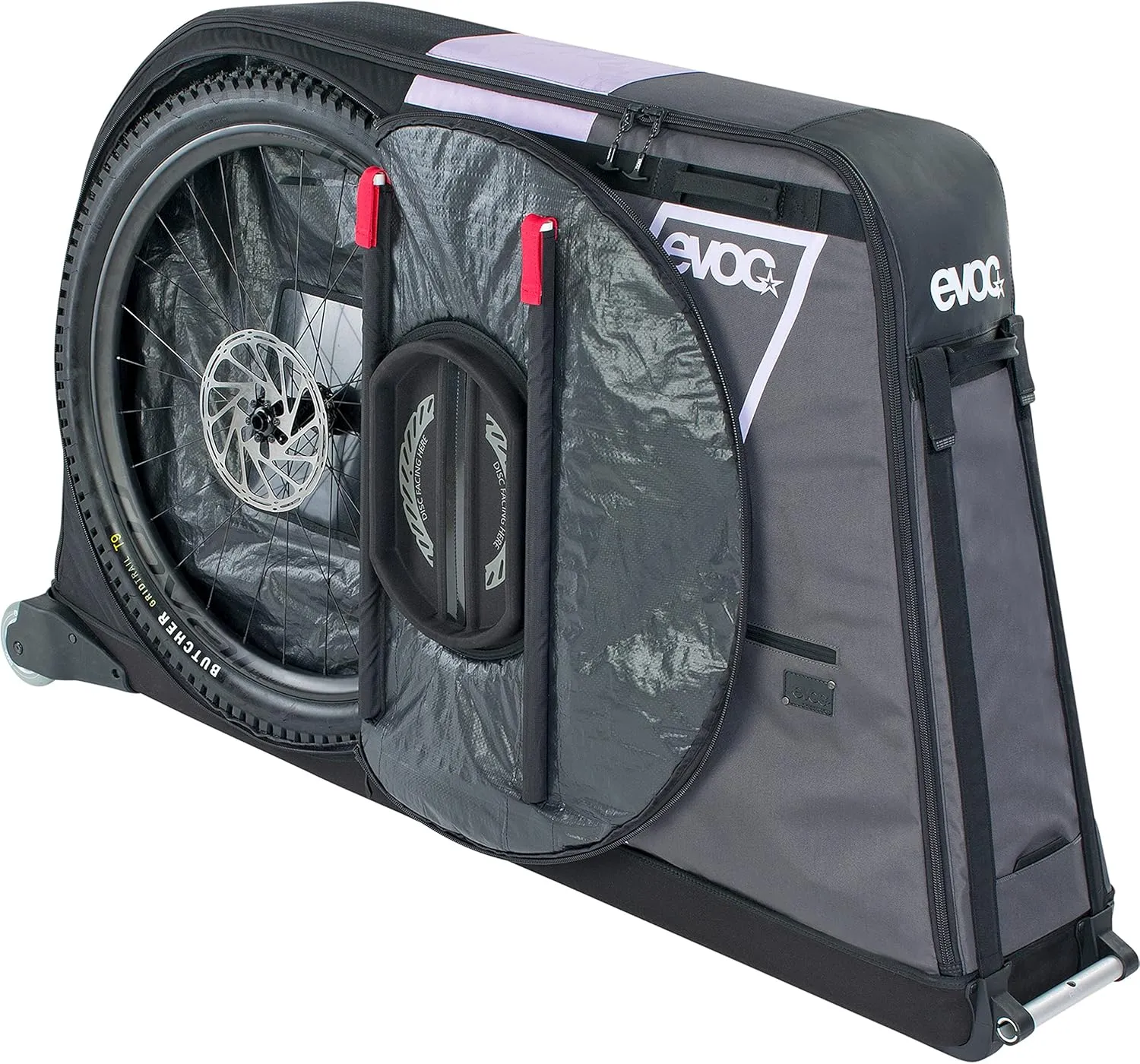 EVOC PRO Lightweight Bike Transport Bag (incl. Clip-ON Wheel 2.0, Disc Protection, Fork Mount Stabilisation, Bike Stand PRO, Frame PAD, 305L, Max. Wheelbase 130 cm)