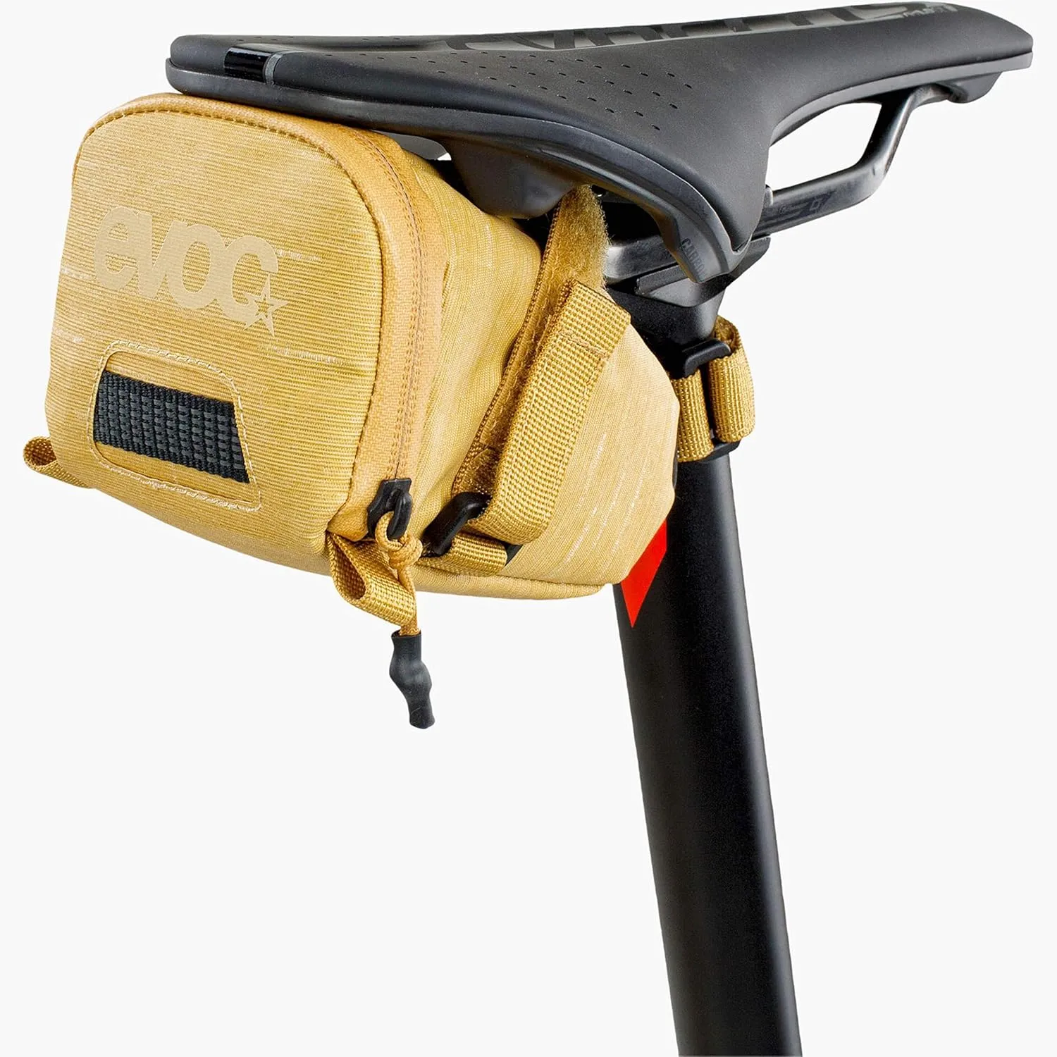EVOC SEAT BAG TOUR saddle bag, Bicycle frame bag for more storage space on the seat post (size: M, 0.7 L storage space, abrasion-resistant, water-repellent, Hypalon reinforcement), Carbon Grey