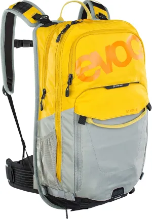 EVOC STAGE 18 technical daypack for bike tours and trails (huge storage space, well thought-out pocket management, maximum back ventilation, adjustable shoulder straps), Curry/Stone