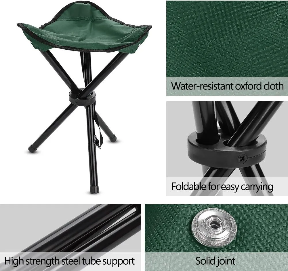 EVTSCAN Folding Camping Stool, Portable Camping Fishing Chair, Tripod Chair for Outdoor Camping Hiking Fishing Picnic BBQ Travel