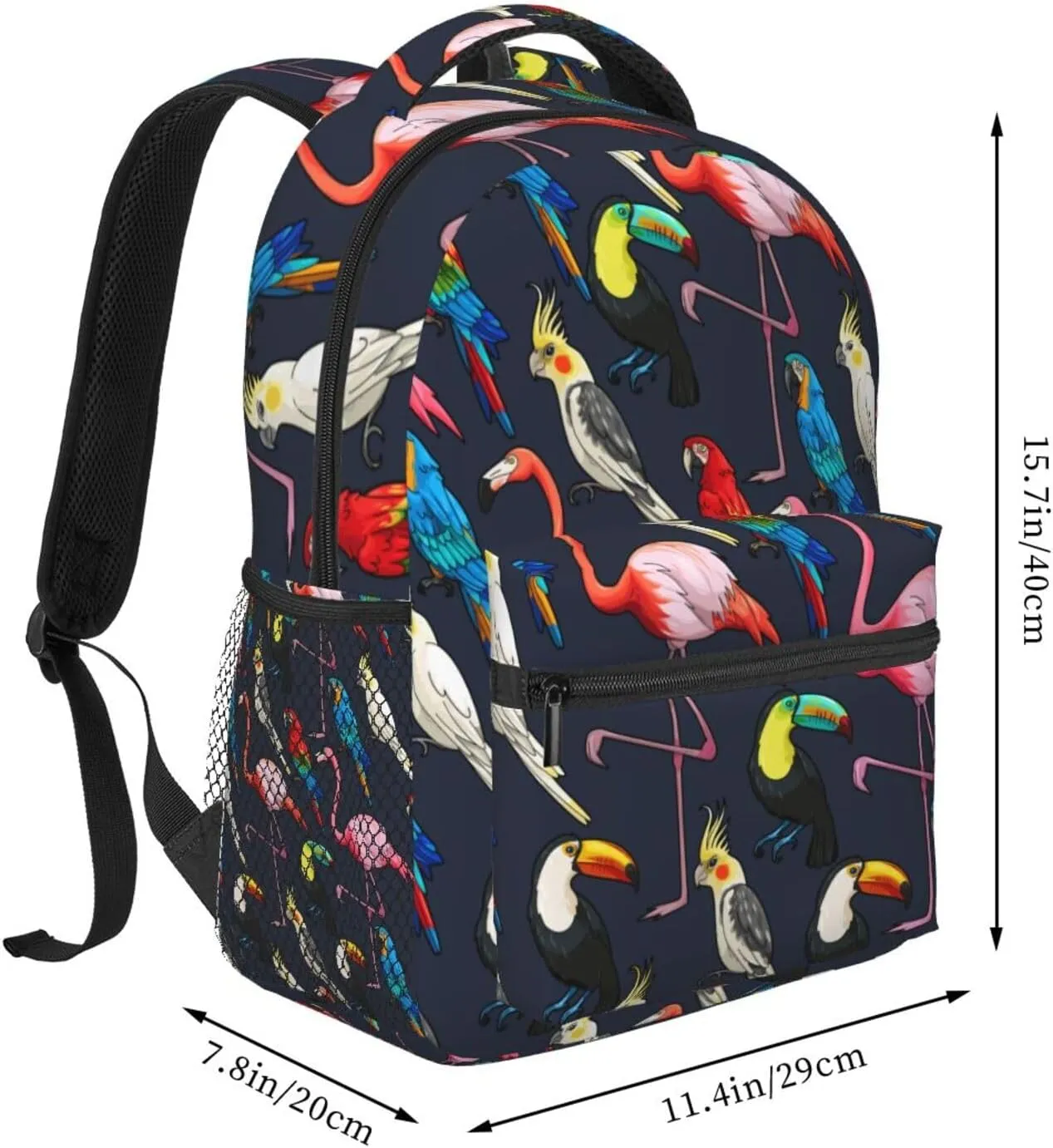 Exotic Birds Parrot Flamingo Backpacks 15 Inch Laptop Backpack Multipurpose Double Shoulder Bag For Men Women Gifts