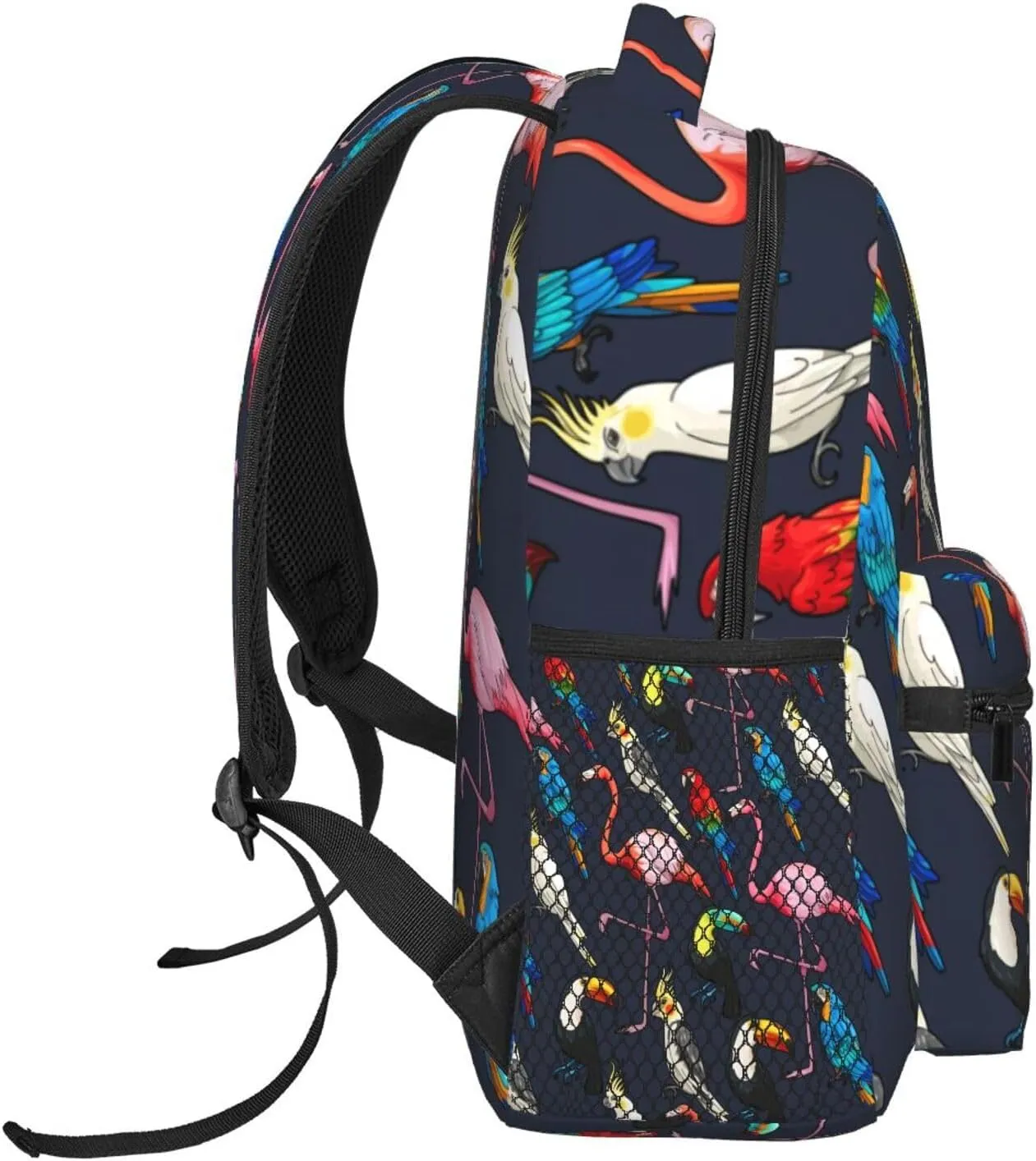 Exotic Birds Parrot Flamingo Backpacks 15 Inch Laptop Backpack Multipurpose Double Shoulder Bag For Men Women Gifts