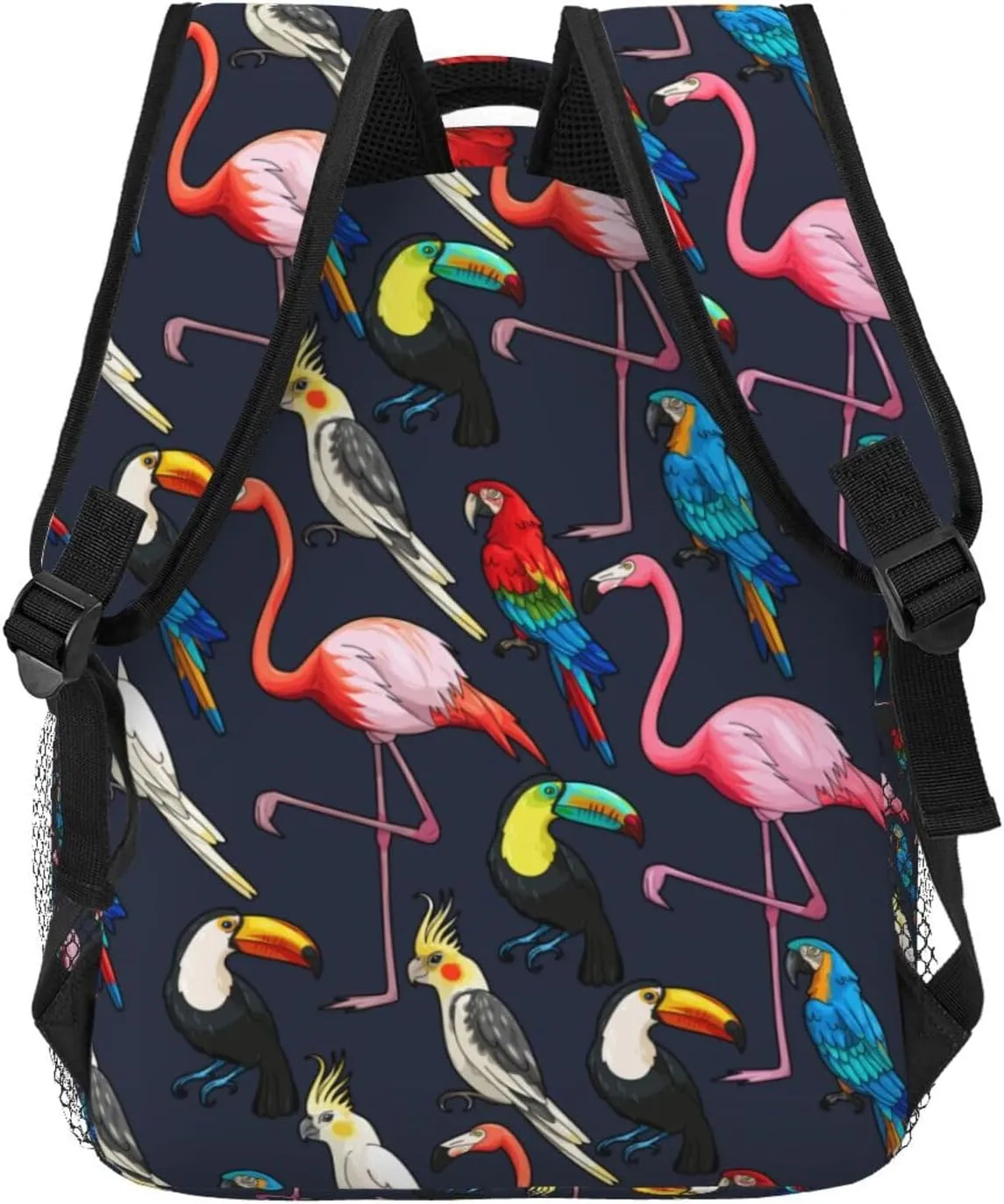 Exotic Birds Parrot Flamingo Backpacks 15 Inch Laptop Backpack Multipurpose Double Shoulder Bag For Men Women Gifts
