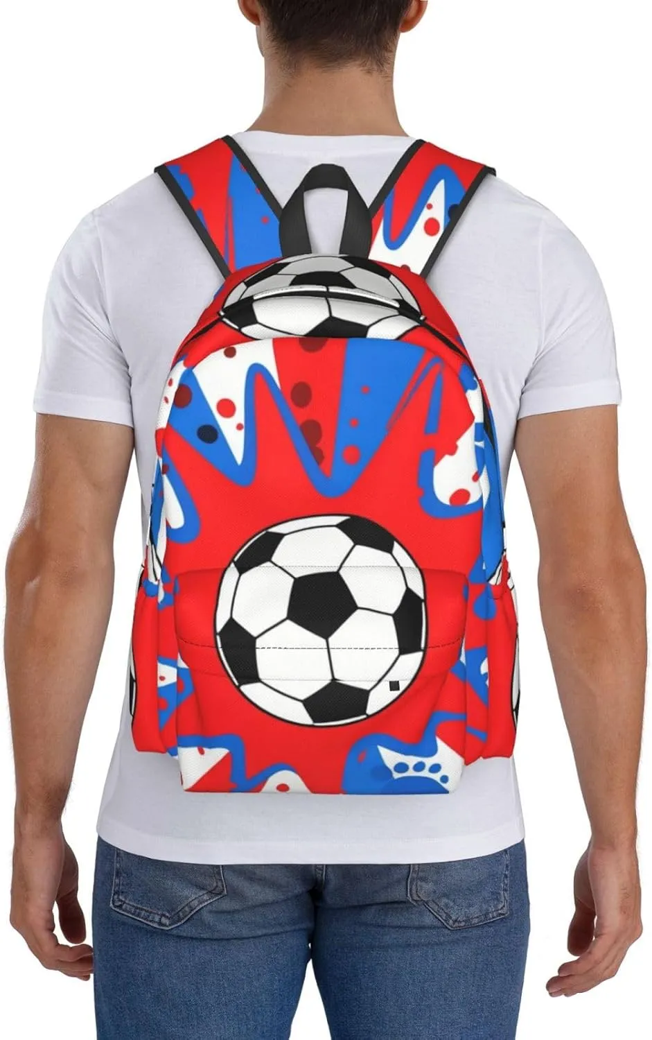 Explosion Soccer Footprints Ink Splatter Adult Backpacks 15 Inch Laptop Backpack Travel Bag for Men Women Gifts