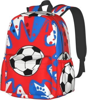 Explosion Soccer Footprints Ink Splatter Adult Backpacks 15 Inch Laptop Backpack Travel Bag for Men Women Gifts