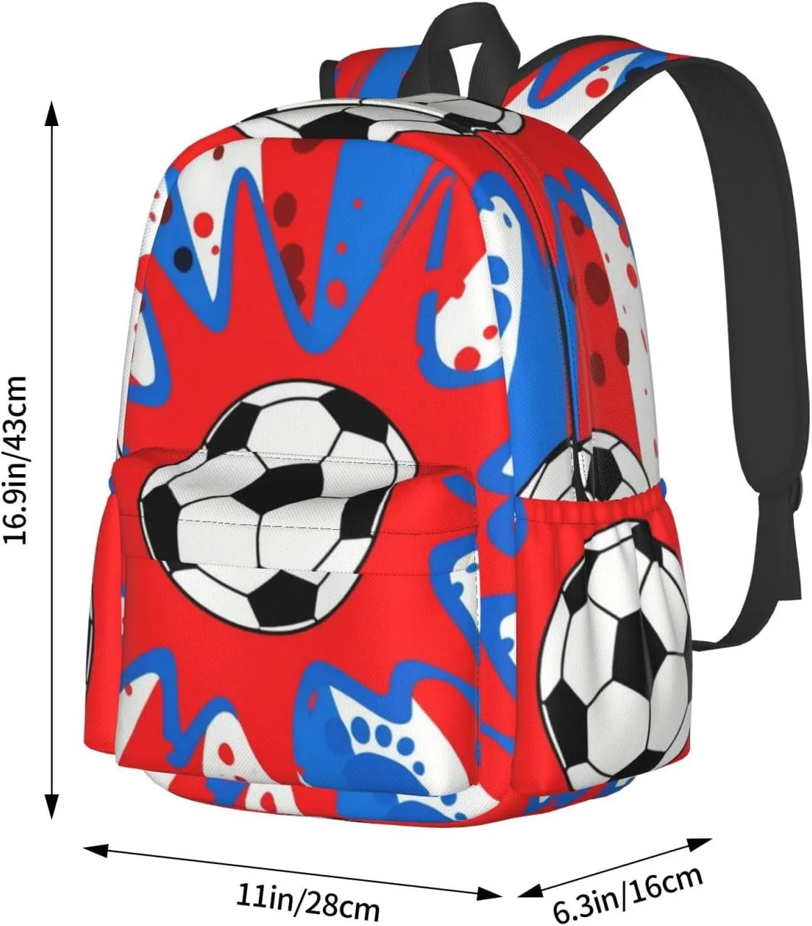 Explosion Soccer Footprints Ink Splatter Adult Backpacks 15 Inch Laptop Backpack Travel Bag for Men Women Gifts