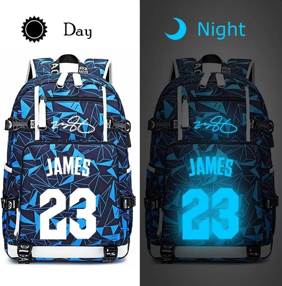 FANwenfeng Basketball Player 23 Luminous Backpack Travel Daypack Fans Bag (Style 18)