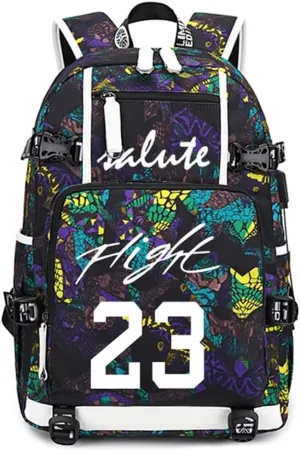 FANwenfeng Basketball Player 23 Luminous Backpack Travel Daypacks Fans Bag for Men Women (Style 4)