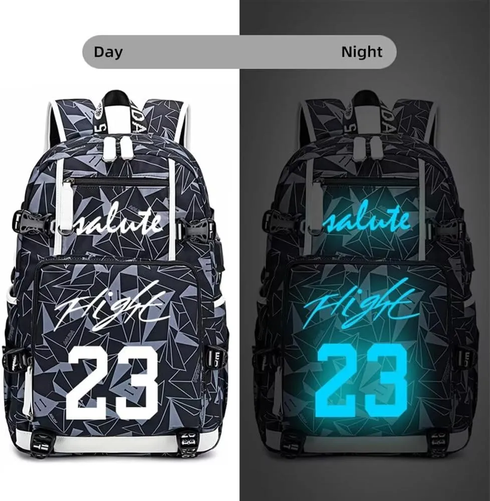 FANwenfeng Basketball Player 23 Luminous Backpack Travel Daypacks Fans Bag for Men Women (Style 7)