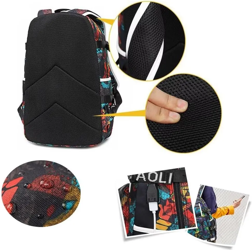 FANwenfeng Basketball Player 23 Luminous Backpack Travel Daypacks Fans Bag for Men Women (Style 7)