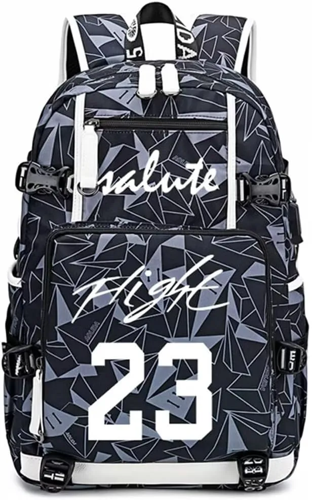 FANwenfeng Basketball Player 23 Luminous Backpack Travel Daypacks Fans Bag for Men Women (Style 7)
