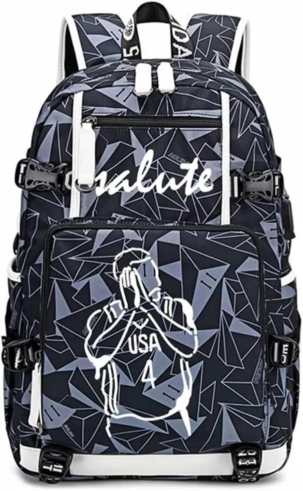FANwenfeng Basketball Player 30 Luminous Backpack Travel Backpack Fans Bag for Men Women (Style 7)