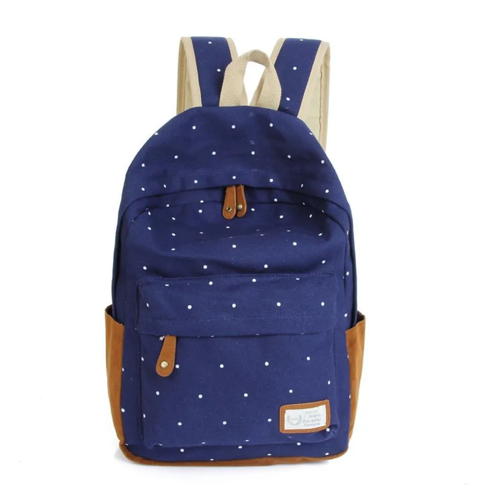 Fashion Unisex Dot Printing Backpack School Book Backpacks For Teenager Girl Boy School Bag Casual Stylish HB88