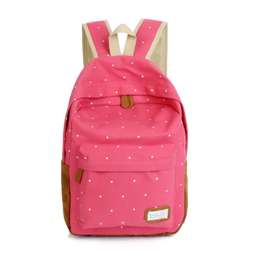 Fashion Unisex Dot Printing Backpack School Book Backpacks For Teenager Girl Boy School Bag Casual Stylish HB88