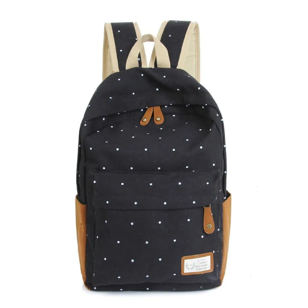 Fashion Unisex Dot Printing Backpack School Book Backpacks For Teenager Girl Boy School Bag Casual Stylish HB88