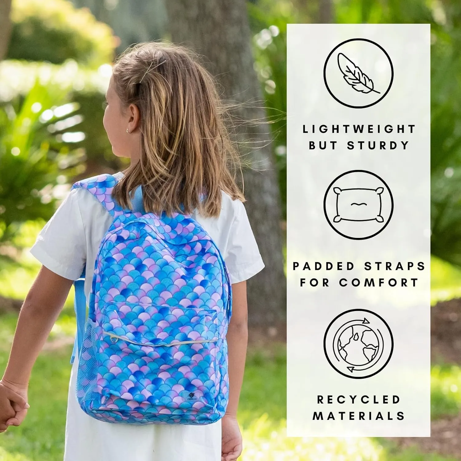 Fenrici Kids Backpacks for Girls, Boys, Kids' Bookbags with Padded Laptop Compartment, Durable, Large Capacity, 17 Inch