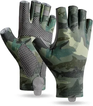 Fishing Gloves UPF 50 , Kayak Gloves Fingerless Sun Gloves UV Protection Men/Women for Boating, Cycling, Sailing, Hunting, Quick-Dry Breathable