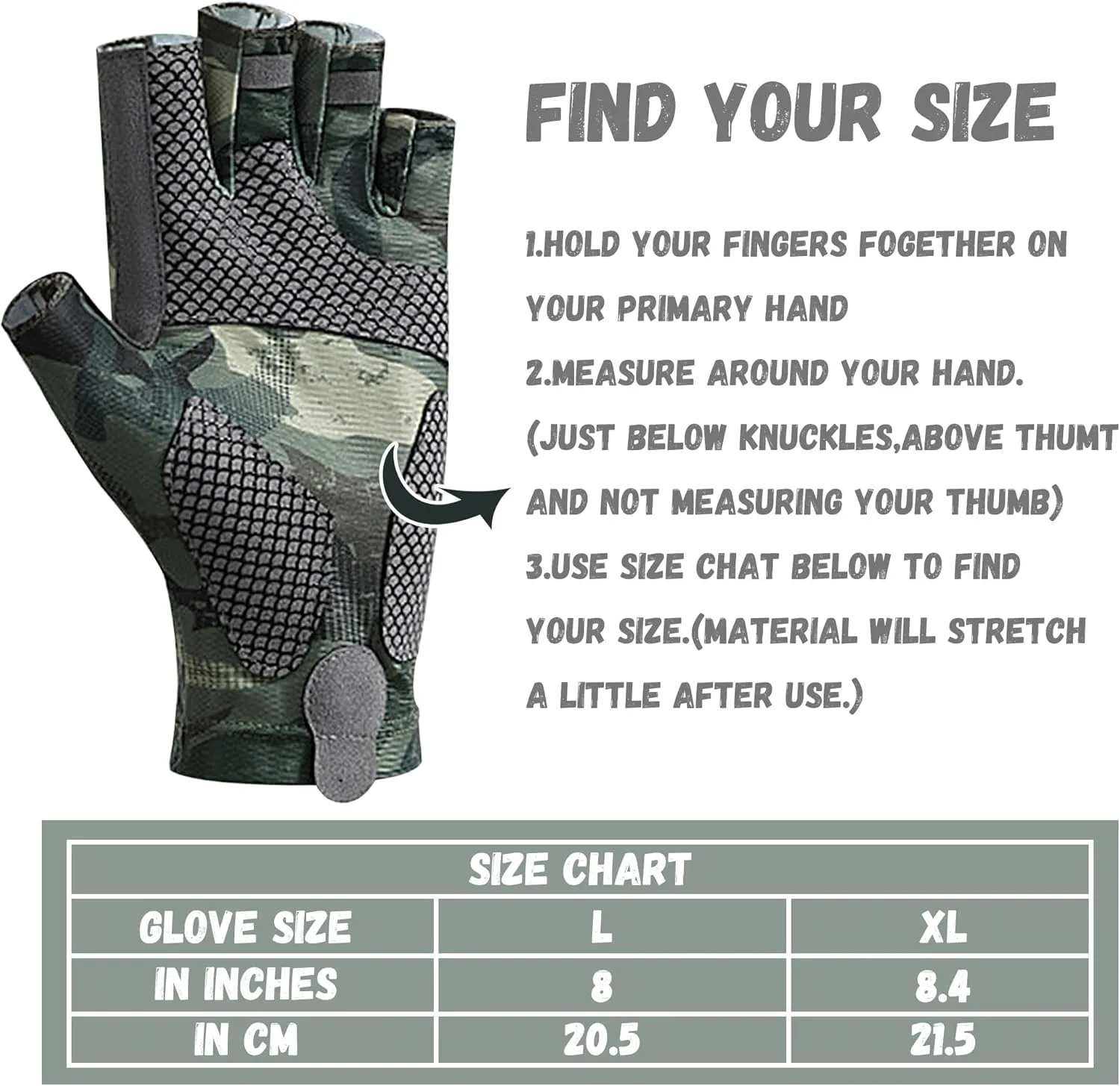 Fishing Gloves UPF 50 , Kayak Gloves Fingerless Sun Gloves UV Protection Men/Women for Boating, Cycling, Sailing, Hunting, Quick-Dry Breathable