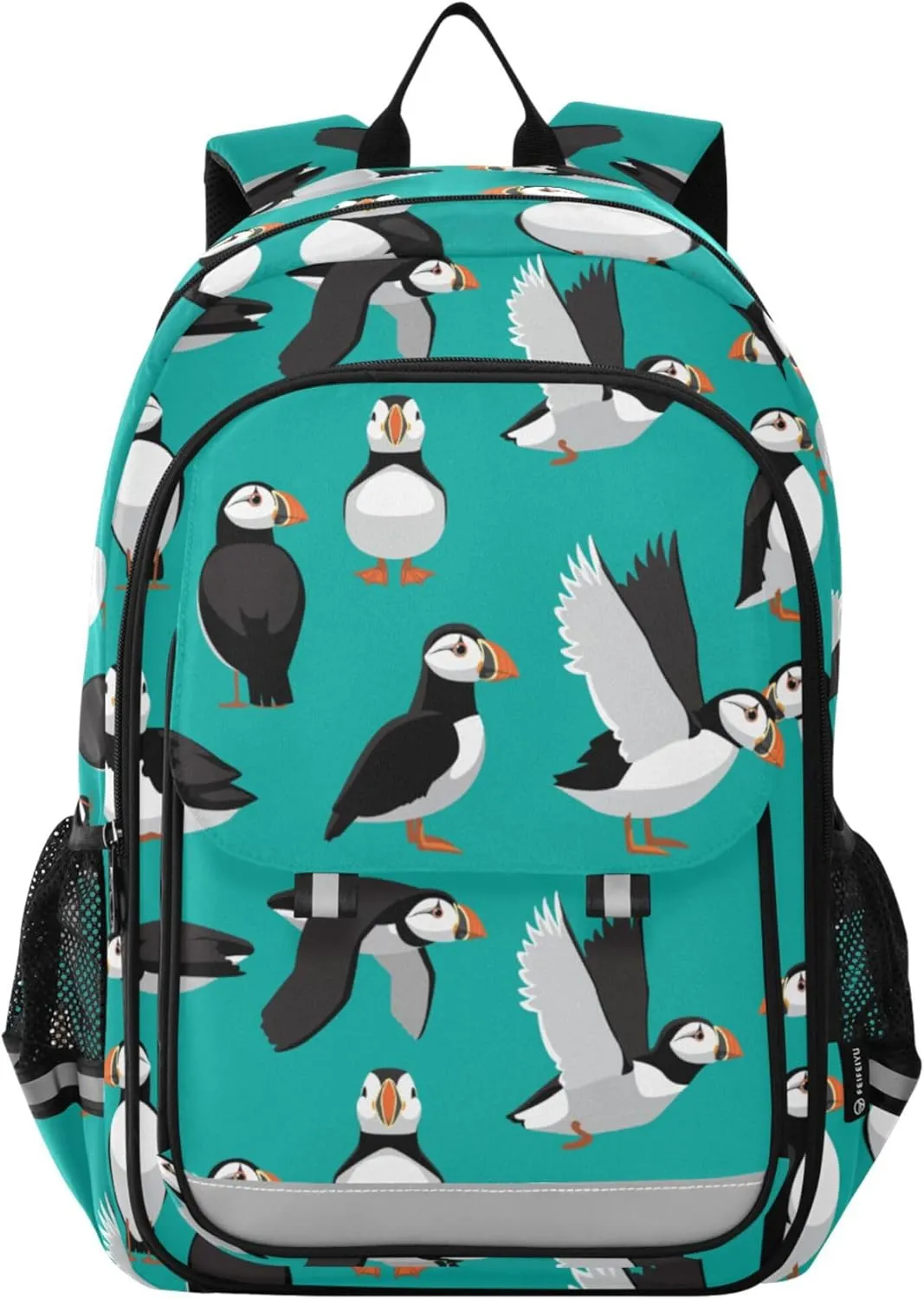 Fisyme Bird Atlantic Puffins School Backpack Laptop Backpacks Bags Bookbag Travel Casual Computer Notebooks Daypacks