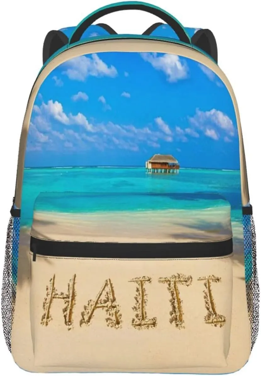 Flag of Haiti Backpack Casual Hiking Camping Travel Backpacks Lightweight Daypack Bag Women Men Bookbag