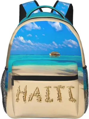Flag of Haiti Backpack Casual Hiking Camping Travel Backpacks Lightweight Daypack Bag Women Men Bookbag