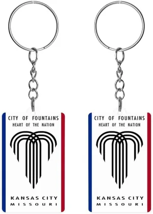 Flag of Kan-Sas City, Missouri Funny Acrylic Keychain Small Rectangle Key Chain Purse Bag Accessories Gifts for Women Men