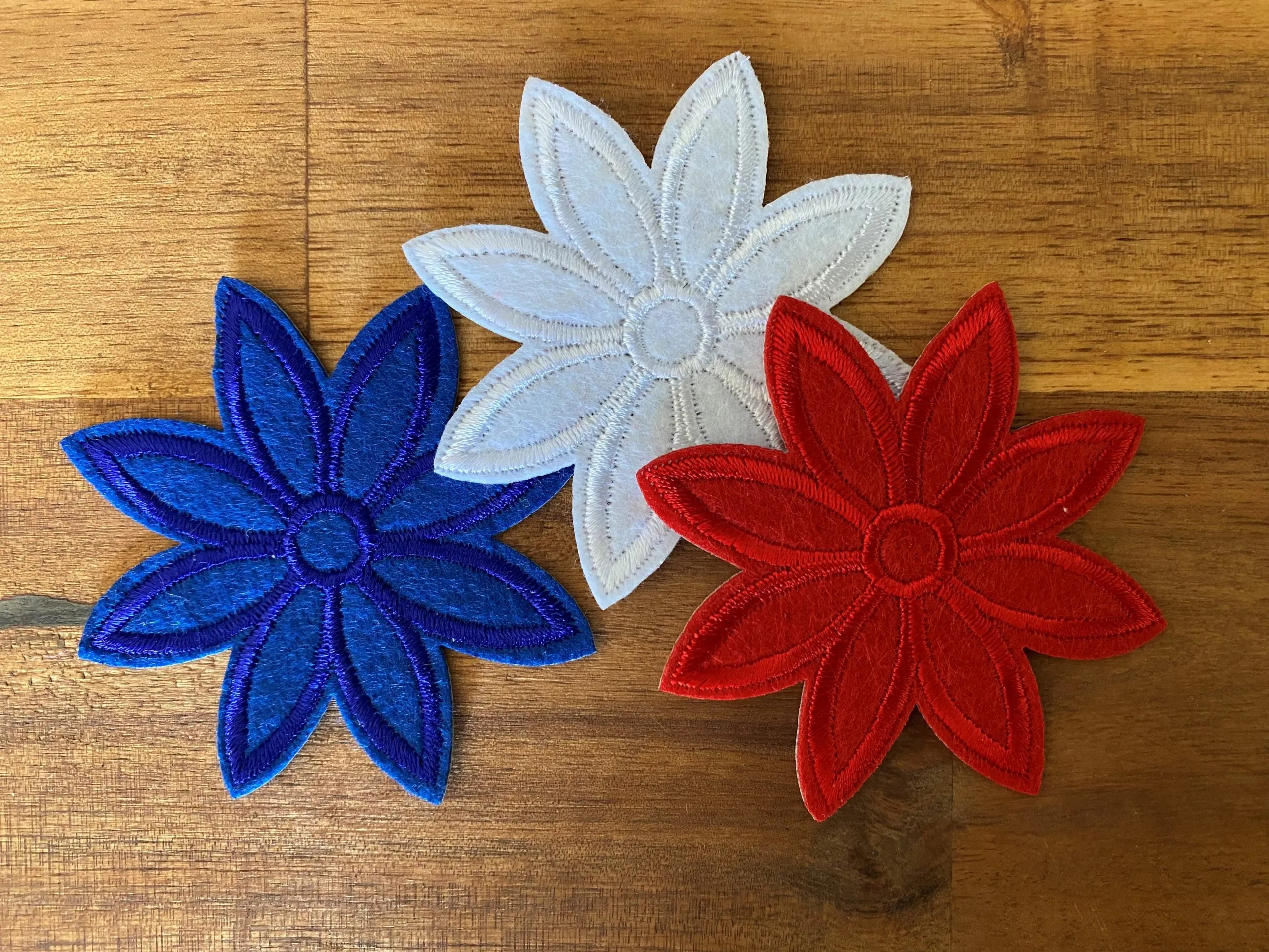 Flower #3 Embroidered Patch – 66mm x 66mm, Iron-On/Sew-On
