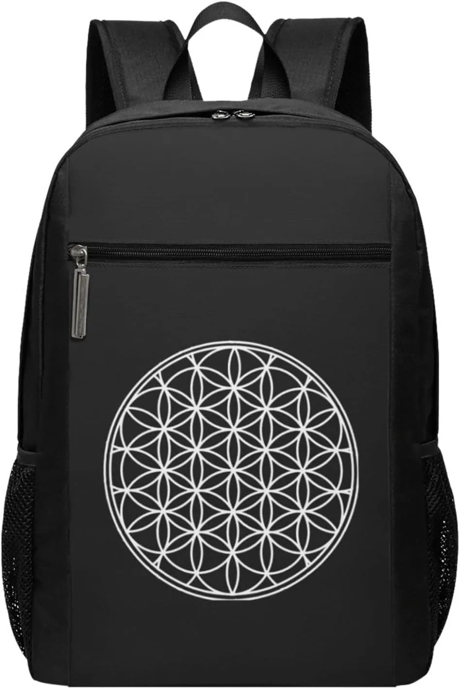 Flower of Life Sacred Geometry Travel Laptop Backpack, Business Anti Theft Slim Sturdy Laptops Backpacks, College Computer Bag Gift for Men & Women Fits 17 Inch Notebook,Black