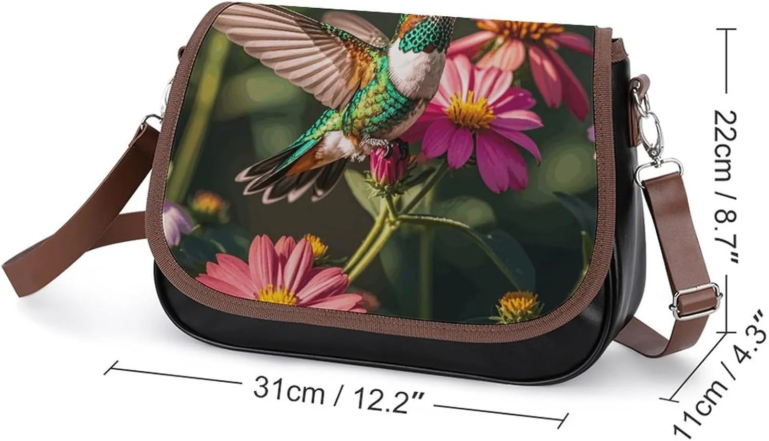 Flowers Daisy Crossbody Bags for Women Travel Shoulder Bag Small Leather Cross Body Handbags
