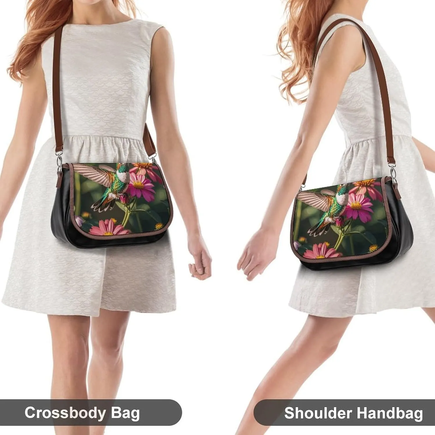 Flowers Daisy Crossbody Bags for Women Travel Shoulder Bag Small Leather Cross Body Handbags