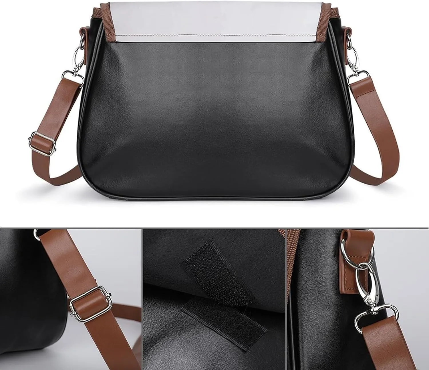 Flowers on White Background Crossbody Bags for Women Travel Shoulder Bag Small Leather Cross Body Handbags