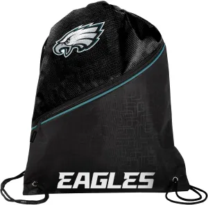 FOCO - NFL High End Diagonal Zippered Drawstring Backpack Gym Bag (Philadelphia Eagles)
